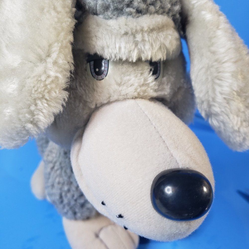 Cool Vintage 90s Tonka Pooch Patrol Gray Poodle Bitsy Plush Dog Stuffed Animal